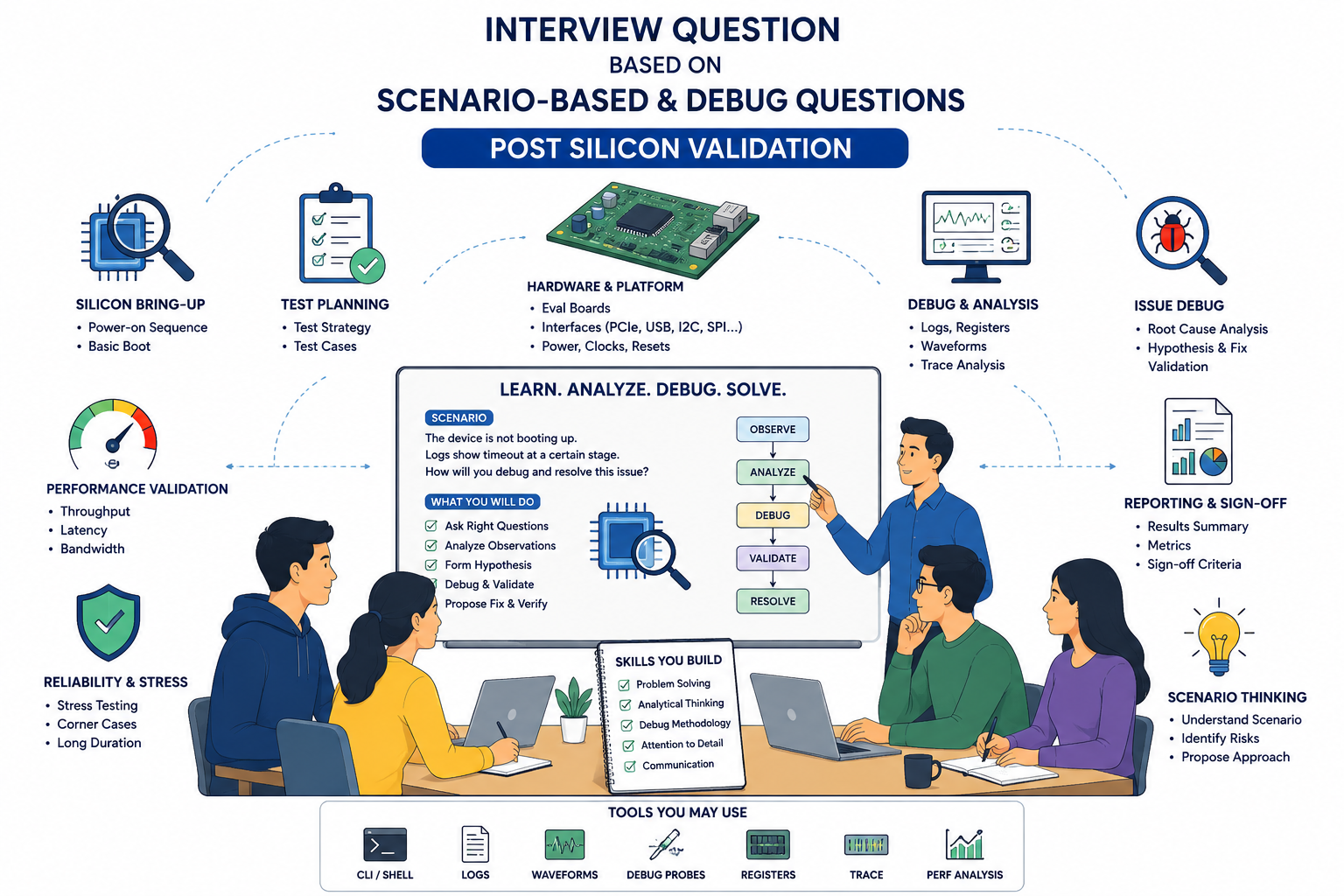 interview question and answer of post silicon validation training