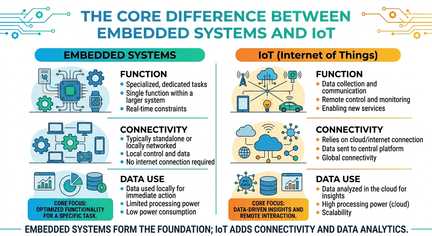 The Core Difference Between Embedded Systems and IoT