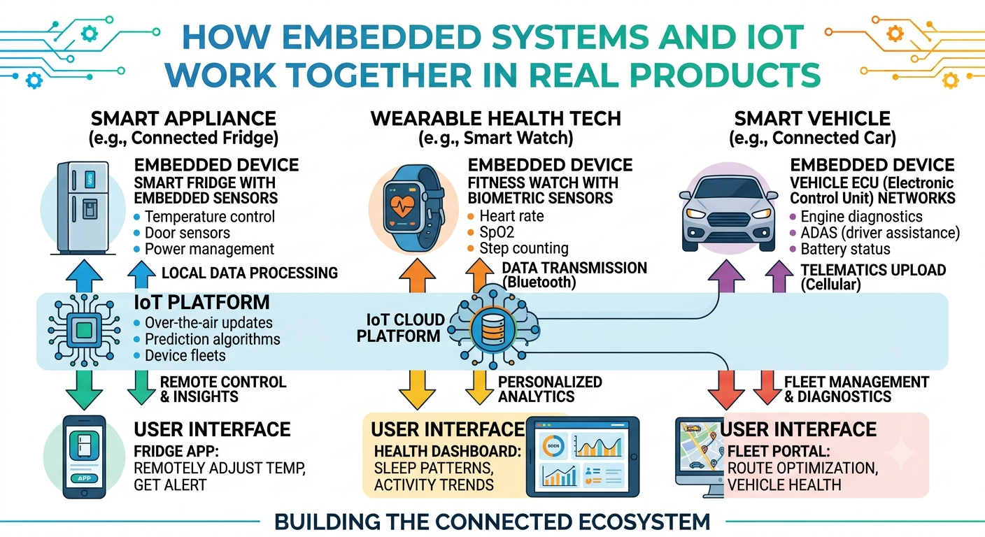 How Embedded Systems and IoT Work Together in Real Products