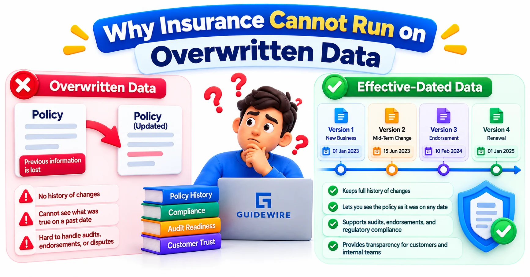 Why Insurance Cannot Run on Overwritten Data