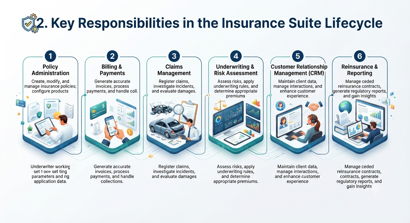 Key Responsibilities in the Insurance Suite Lifecycle