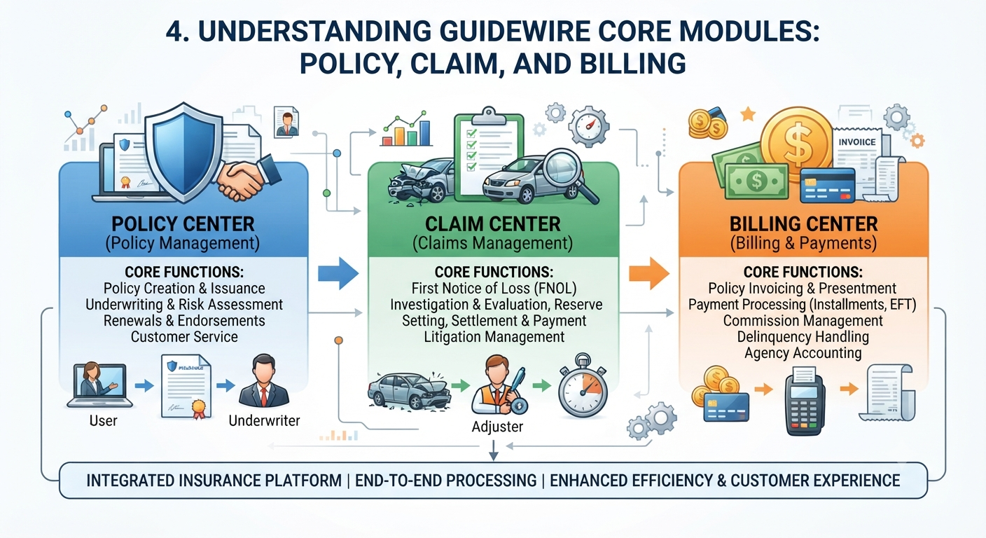 Understanding Guidewire Core Modules: Policy, Claim, and Billing